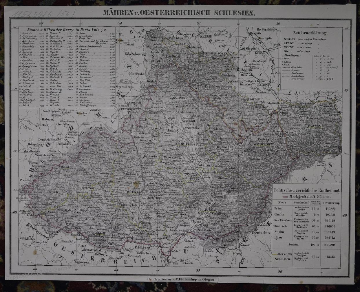 Austria Czech Maehren und Oesterreichisch Schlesien Antique Map 60152 Tanie wybuchowe kupowanie